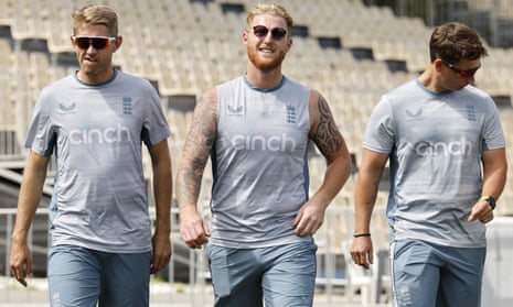 Ben Stokes (centre) at Seddon Park in Hamilton