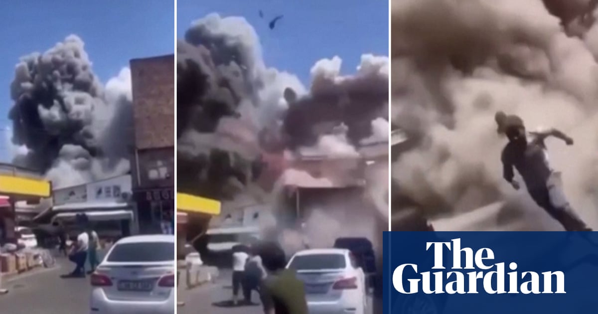 Fireworks explosion tears through shopping mall in Armenia – video