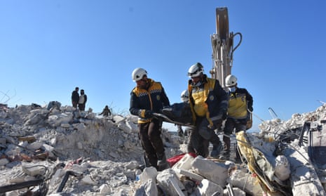 White Helmets conduct search and rescue efforts in Idlib, Syria.