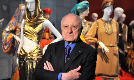 Pierre Bergé at an exhibition to celebrate the work of Yves Saint Laurent in Paris in 2010.