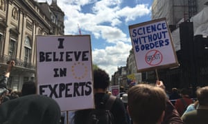 ‘I believe in experts’ - scientists and science enthusiasts take to the streets of London.