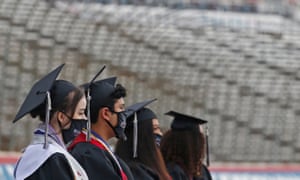 High school graduates in Dallas, Texas Tuesday.