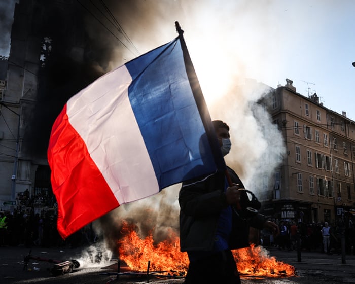 Violent street protests in France and Italy trigger stock and bond sell-off and send euro lower – business live