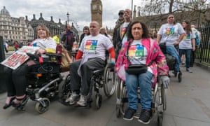 A protest by disabled people against benefits cuts