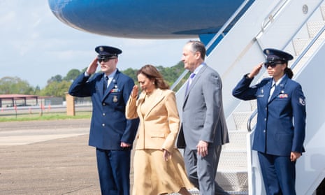 Kamala Harris and Doug Emhoff arrive at Maxwell Air Force Base in Montgomery, Alabama as she prepares to ceremonially crosses the Edmund Pettus Bridge in Selma to commemorate the 57th anniversary of Bloody Sunday - 06 Mar 2022.