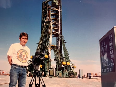 Tony Jackson in front of a rocket launch site