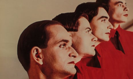 Electro gods: Kraftwerk, all wearing the same red shirts.