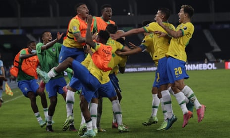 Brazil’s players celebrate