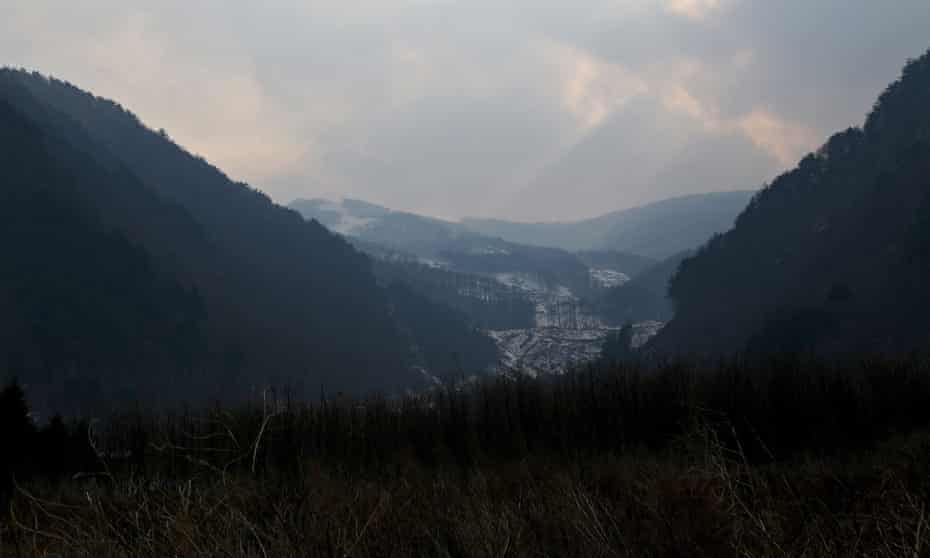 The proposed site of the Jeongseon Alpine Centre for the Pyeongchang 2018 Winter Olympics, South Korea.