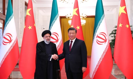 Iranian president Ebrahim Raisi with Chinese president Xi Jinping last February. 