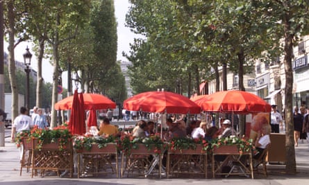 Cafe culture … the Champs Élysées in Paris.
