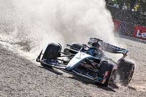 Mercedes driver George Russell crashes out of the Australian Formula One Grand Prix on 24 March. It was a dismal weekend for the team at Albert Park, with both its cars unable to finish the race.
