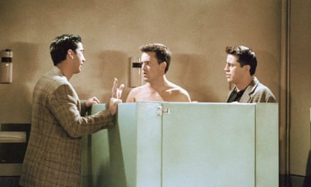 David Schwimmer, Matthew Perry and Matt LeBlanc in Friends.