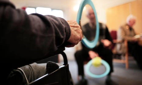 Residents enjoy an activities session at a care home in Redcar and Cleveland, UK. 