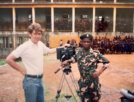 Jackson with army liaison ‘Morrie’ in Sierra Leone in 1992, documenting a military coup