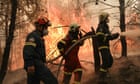 Firefighters battling wildfires to save homes on Greek island of Evia