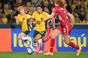 Sam Kerr of Australia in action during the match.