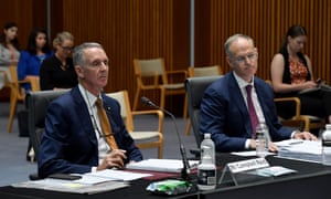 News Corp Australasia Group executive Campbell Reid and chief executive Michael Miller appear before a Senate inquiry into media diversity on 19 February 2021.
