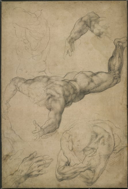 Loving Angels ... study for the study of the Last Judgment, circa 1534-6.