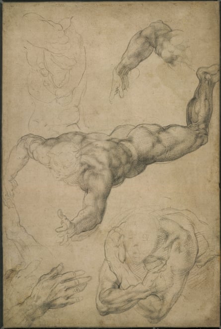 Loving Angels … study for the Last Judgement study, circa 1534-6.
