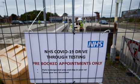 Sign at Bolton testing centre saying 'pre-booked appointments only'