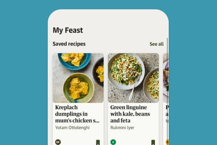 Screenshot of filter on Feast app