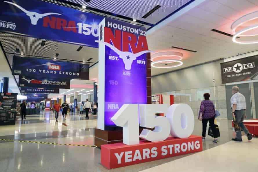Display says NRA: 150 years strong