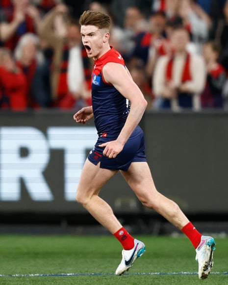 Bayley Fritsch celebrates scoring