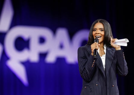 Candace Owens speaking at a conference