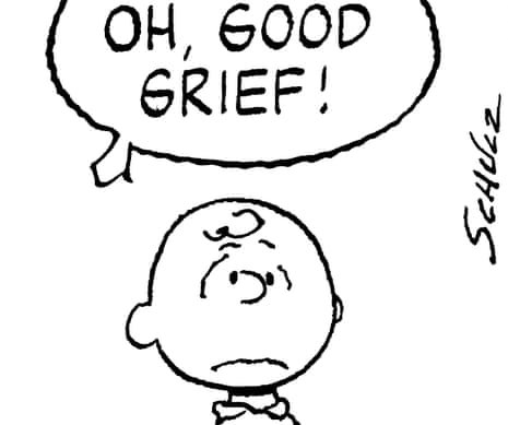 Charlie Brown in a Peanuts cartoon.