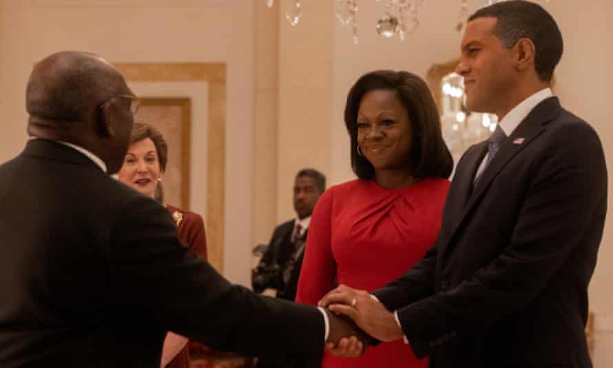 Viola Davis as Michelle Obama and O-T Fagbenle as Barack Obama in her new series, The First Lady