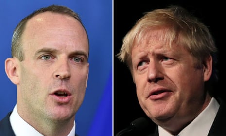 Dominic Raab, left, and Boris Johnson’s relationship with the EU is riven with mistrust. 