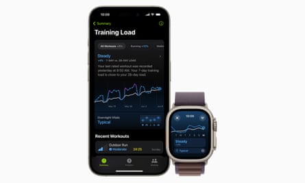 Training load displayed on phone and watch