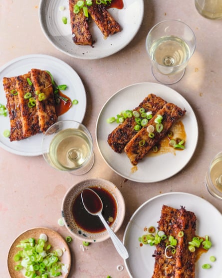 Meera Sodha’s turnip cake with soy glaze.