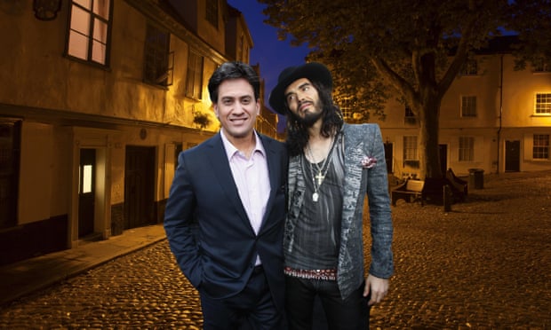 New buddies: Ed Miliband and Russell Brand in a Guardian composite image.