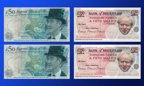 Fake anti-Brexit banknotes.
