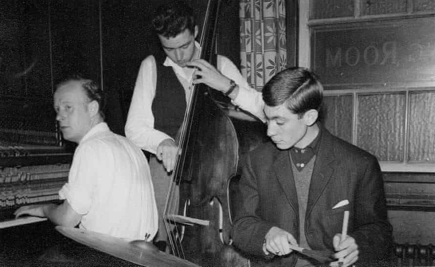 Bob Ingram (piano), Dave Green (bass) and Charlie Watts with the Jo Jones Seven at the Masons Arms, Edgware, 1959.