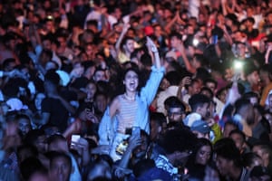 Rabat, Morocco: fans enjoy a concert by Algerian singer Cheb Khaled, known as ‘the king of Raï'