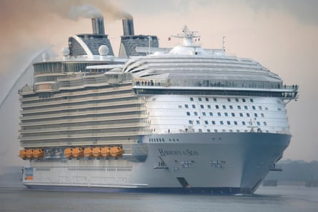 The Harmony of the Seas, arrives in port at Southampton for the first time.