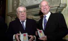 Albert Roux (left) and brother Michel after being awarded honorary OBEs in 2002