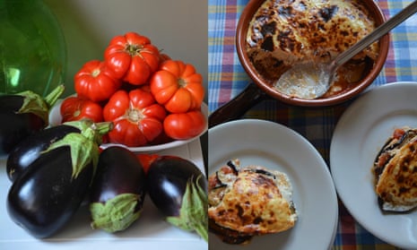 aubergine, tomato and ricotta gratin