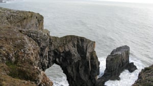 The Green Bridge of Wales – battered by wave and wind.