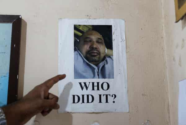 A poster of the Sri Lankan journalist Keith Noyahr, who fled the country days after being abducted – allegedly by soldiers – at a human rights activist’s office in Colombo.