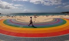 A rainbow walkway at Sydney’s Coogee beach