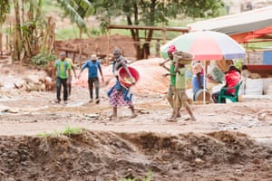 Children at work on a gold mine in Uganda