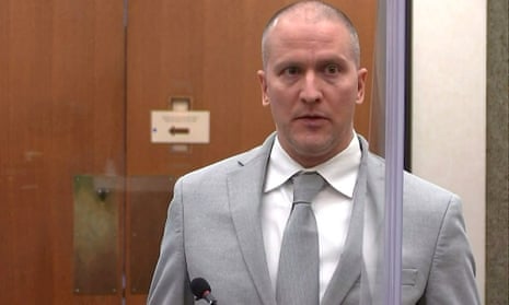 Former Minneapolis police officer Derek Chauvin addresses his sentencing hearing and the judge on 25 June 2021 in a still image from video. 