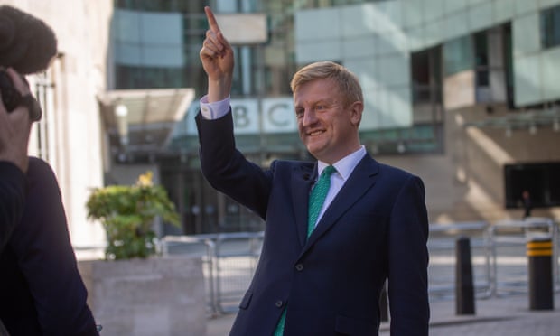 Veiled threats … Oliver Dowden speaks to Sunday Morning.