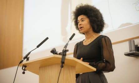 Isabel Adomakoh Young speaks at PalFest, the Palestinian Festival of Literature, in London.