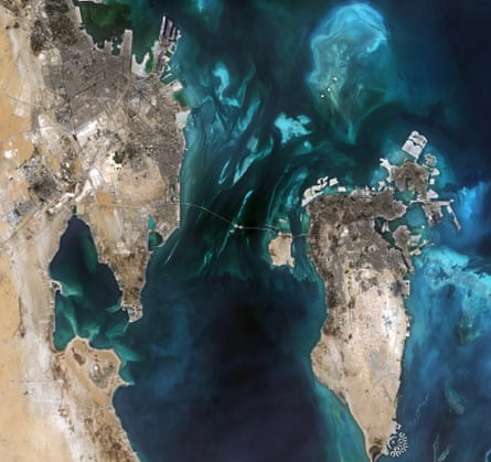 This beautiful, natural-colour image features the small nation of Bahrain and parts of eastern Saudi Arabia