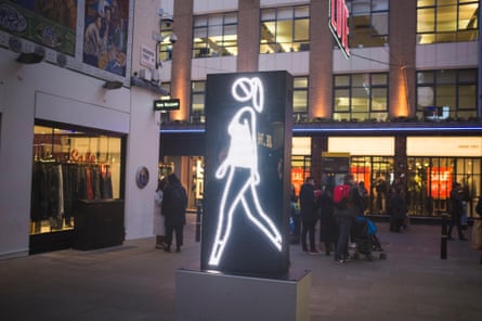 Julian Opie’s Shaida Walking installation just off Carnaby Street.